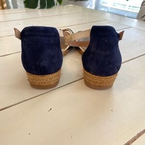 Gaimo Espadrilles Sandals Women’s 7 Blue Suede Summer Vacation Made in Spain